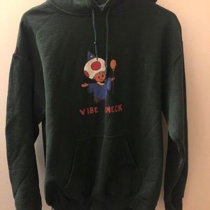 Green Vibe Check Hoodie w/ Wizard Toad